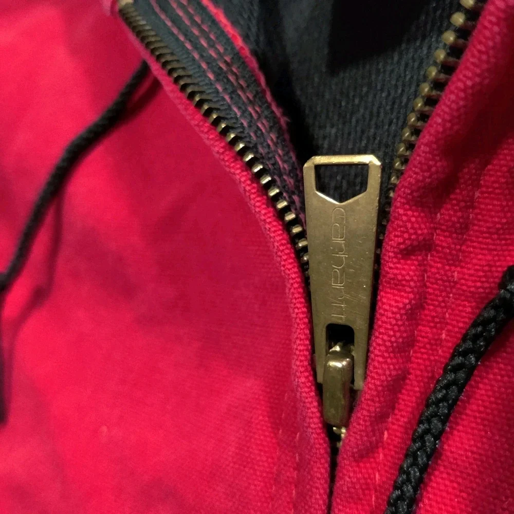 Vintage Carhartt Chore Coat Mens 3XL / OS XL Red Canvas Hooded Heavy Barn Jacket